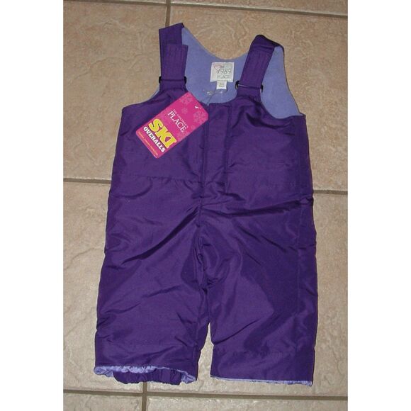 NEW Girls Sz 6-9 Months Purple Insulated Adjustable Straps Winter Overalls TCP - Picture 1 of 3